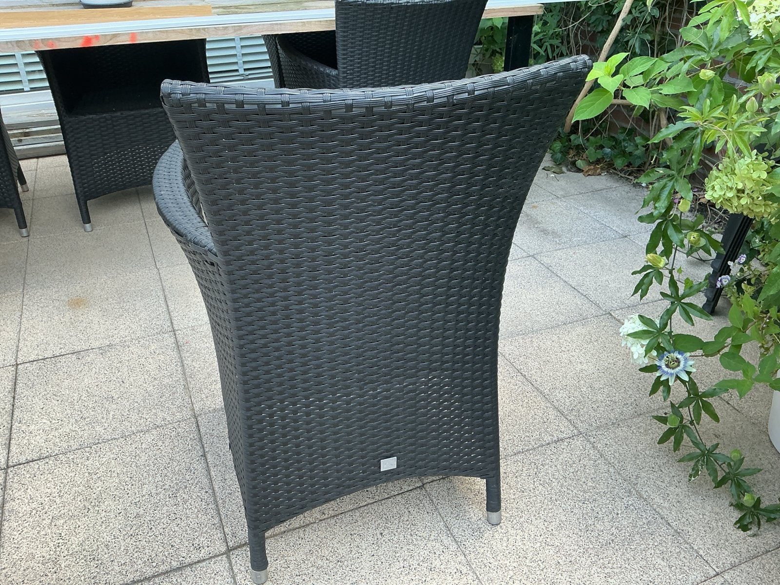 Zwarte tuinstoelen (4 stuks + 2 hogere), Ophalen, Gebruikt, Wicker