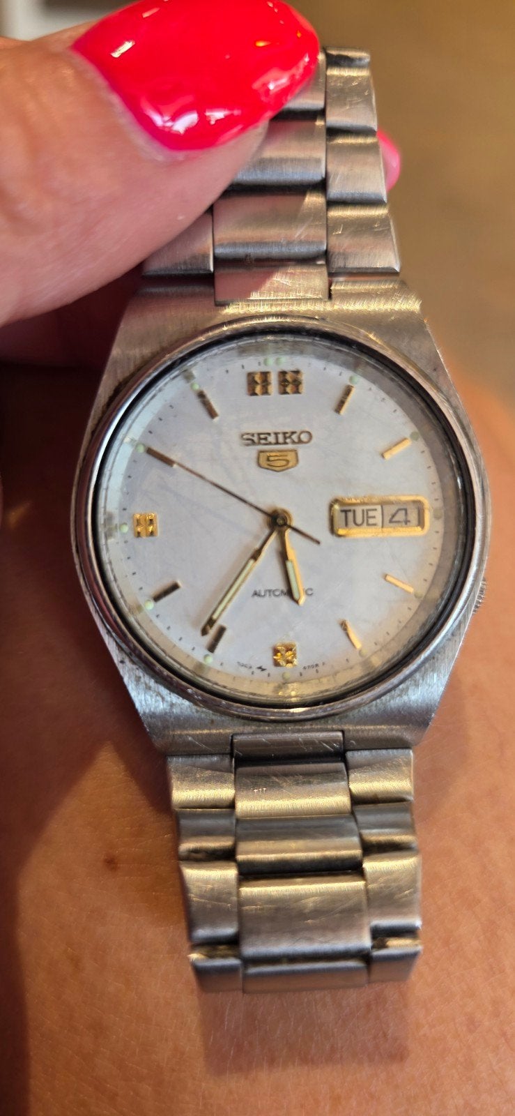Vintage Seiko 5 Automatisch Horloge - Staal, Seiko, Staal, Met bandje, Polshorloge