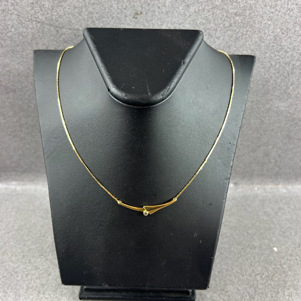 Gouden Ketting | 14k | 4,38g | met applique | 45cm | 413797, Ophalen of Verzenden, Gebruikt, Goud, Goud