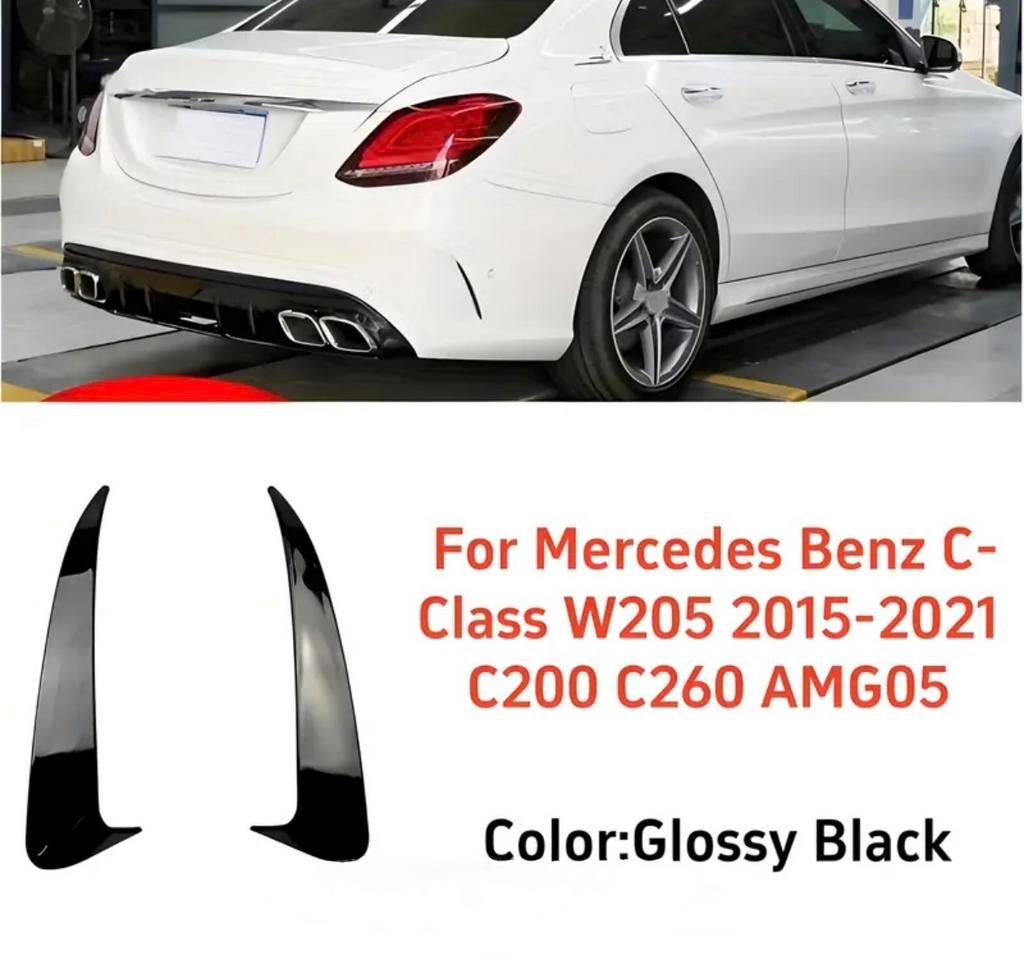 Achterbumper Spoiler Mercedes-Benz C-Klasse W205 Zwart, Auto-onderdelen, Mercedes-Benz, Nieuw, Ophalen of Verzenden, Achter