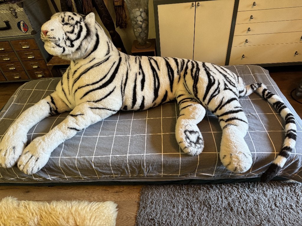 Super grote witte tijger knuffel, Ophalen, Gebruikt, Wit, Groot (groter dan 80 cm)