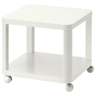 3 IKEA bijzettafel wit 50x50 cm, Minder dan 55 cm, Vierkant, Zo goed als nieuw, Hout