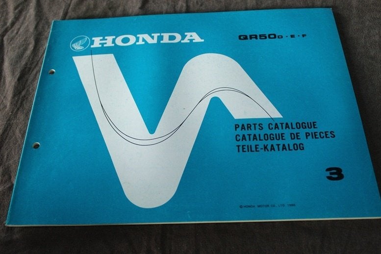 Honda QR50 1986 motorcycle parts catalogue QR 50 D E F, Ophalen of Verzenden, Honda