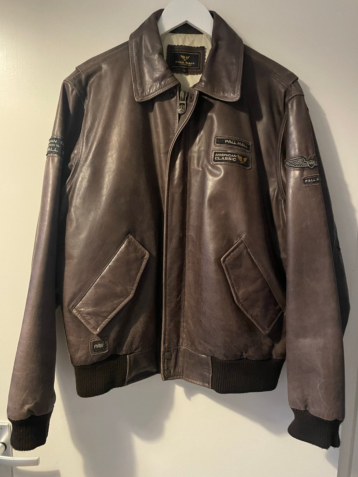 Pall Mall American Classic Leren Jas Maat L, Ophalen of Verzenden, Zo goed als nieuw, Maat 52/54 (L), Bruin