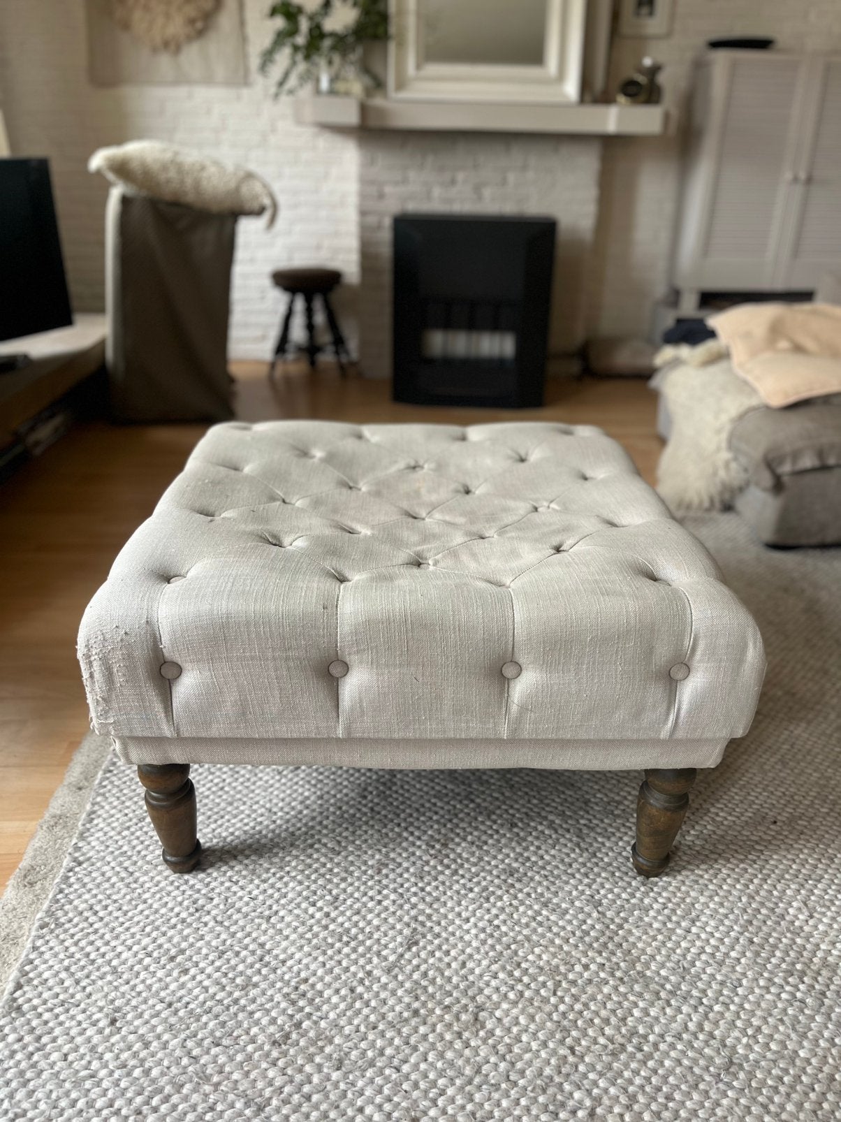 Brocante/ landelijk; Hocker, Ophalen, Gebruikt, Vierkant, 75 tot 100 cm