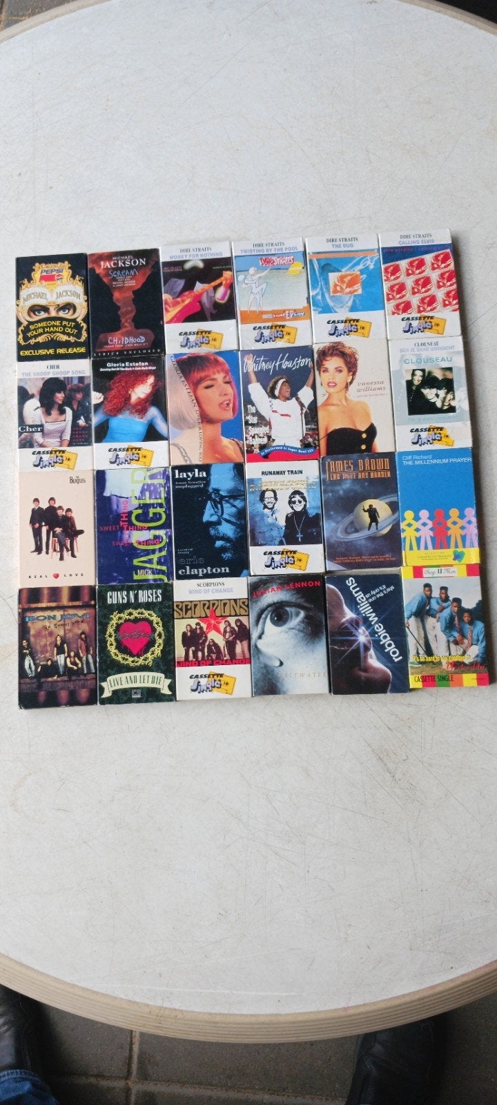 CASSETTESINGLES 24 STUKS OA. DIRE STRAITS  MICHAEL JACKSON, Cd's en Dvd's, Cassettebandjes, Ophalen of Verzenden, Gebruikt, Pop