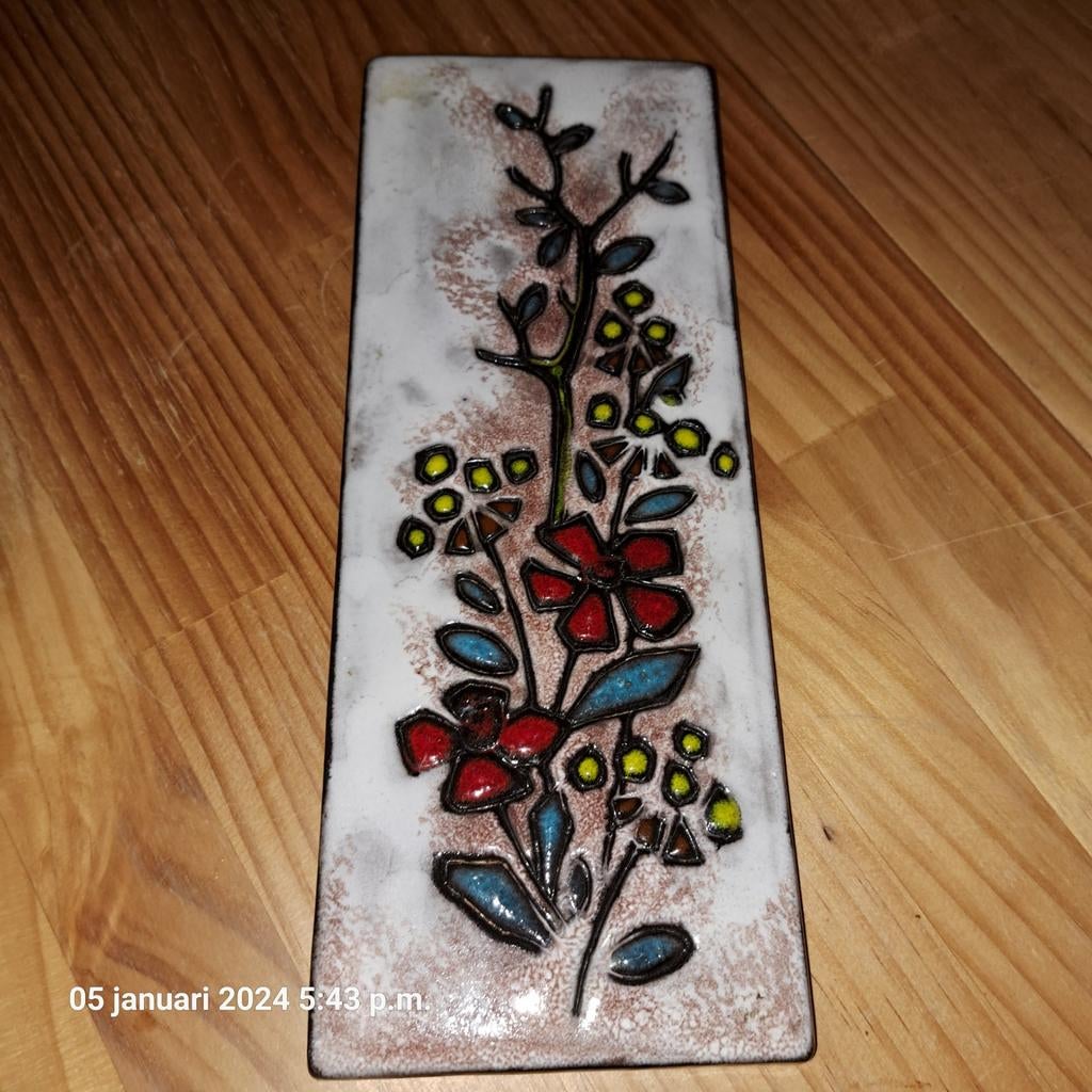 Wandtableau retro bloemen hoogte 30 cm, Ophalen of Verzenden