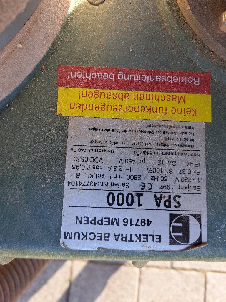 Elektra Beckum SPA 1000 Afzuiginstallatie, Ophalen of Verzenden, Gebruikt