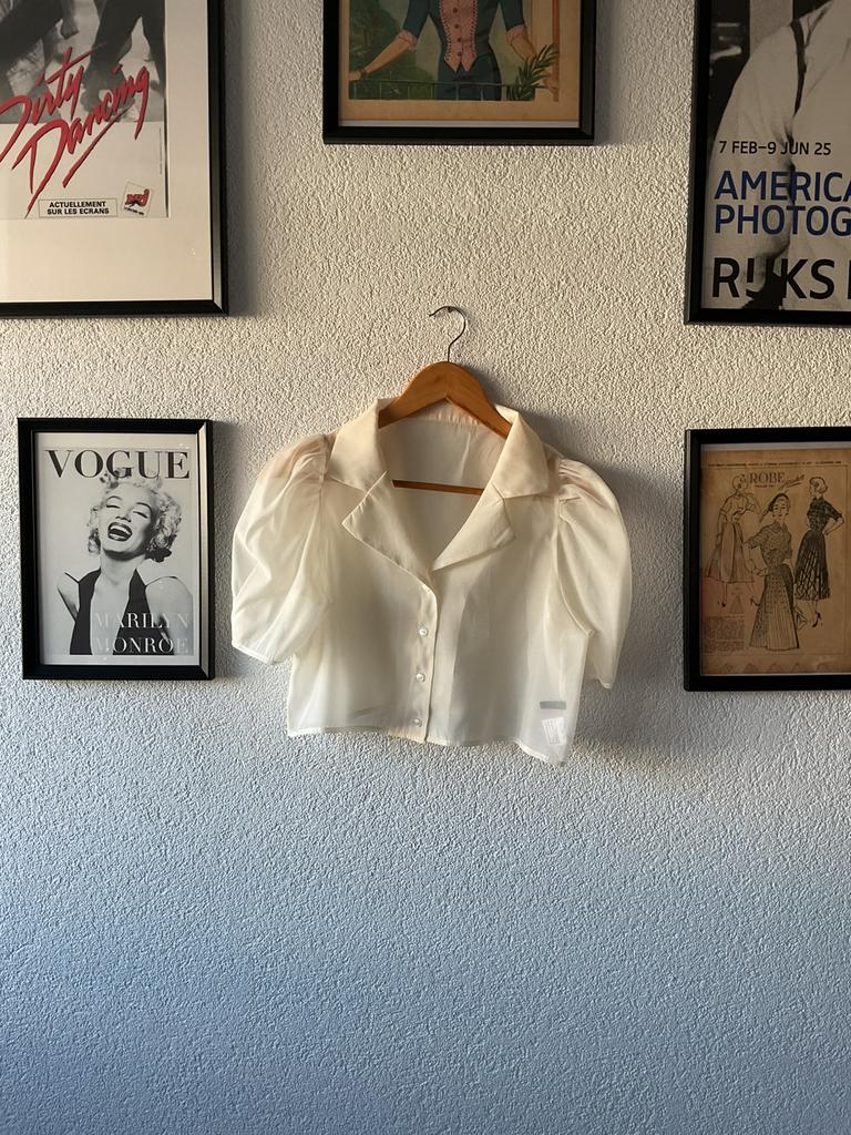 Japanse Organza Blouse, Kleding | Dames, Ophalen of Verzenden, Nieuw, Maat 36 (S), Beige