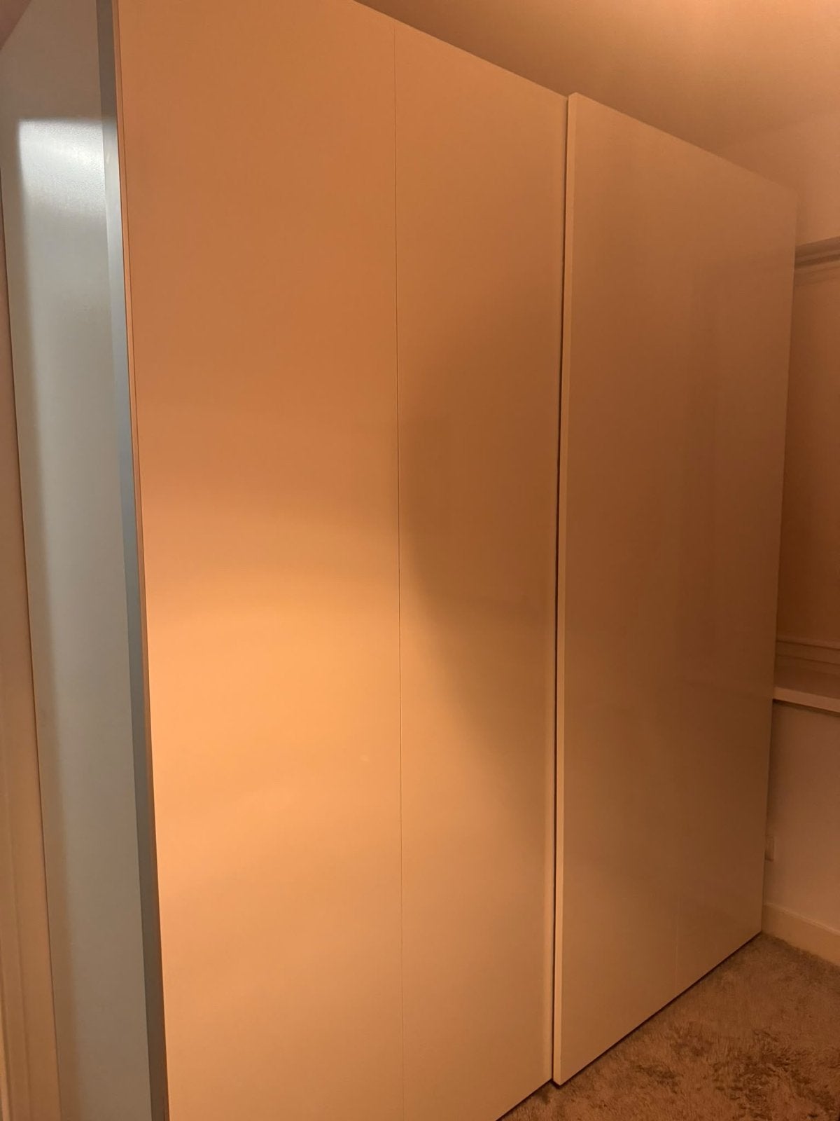 Ikea Pax Kast Hoogglans Wit met Schuifdeuren, Ophalen, Gebruikt, 200 cm of meer, 150 tot 200 cm