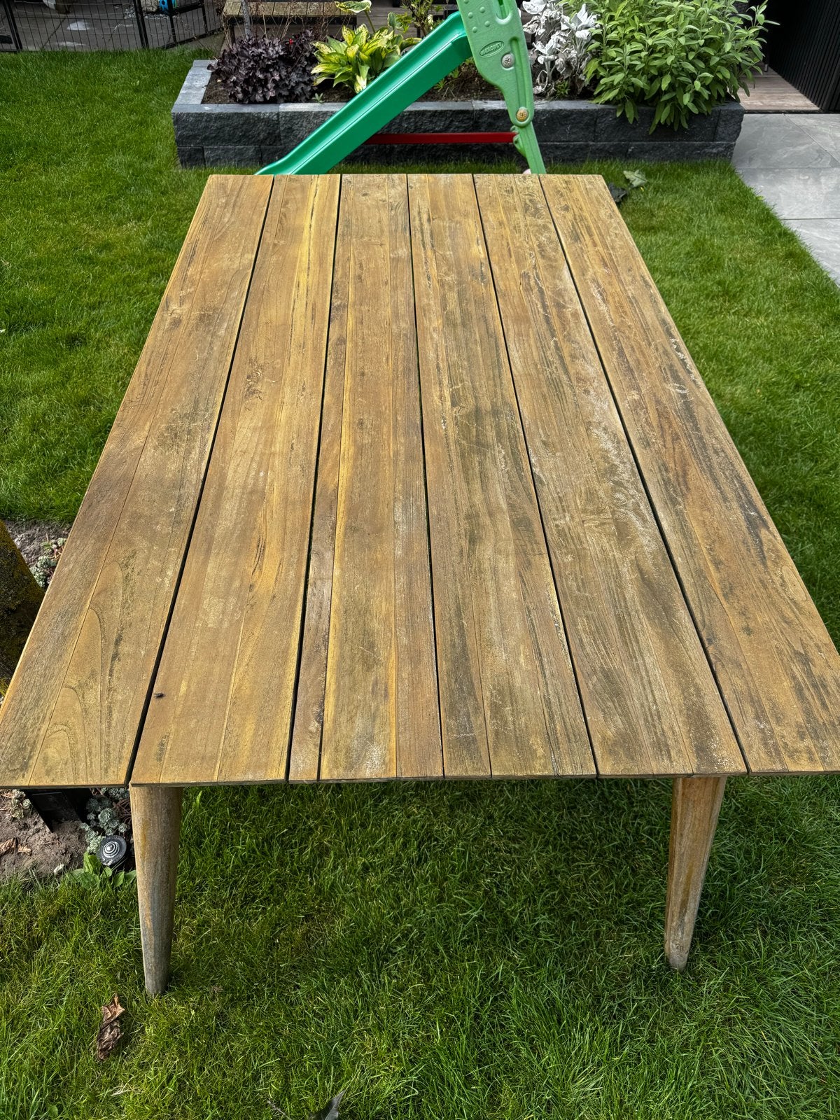 Houten tuintafel - Gebruikt 160x100cm, Tuin en Terras, Ophalen, Gebruikt, Rechthoekig, Hout