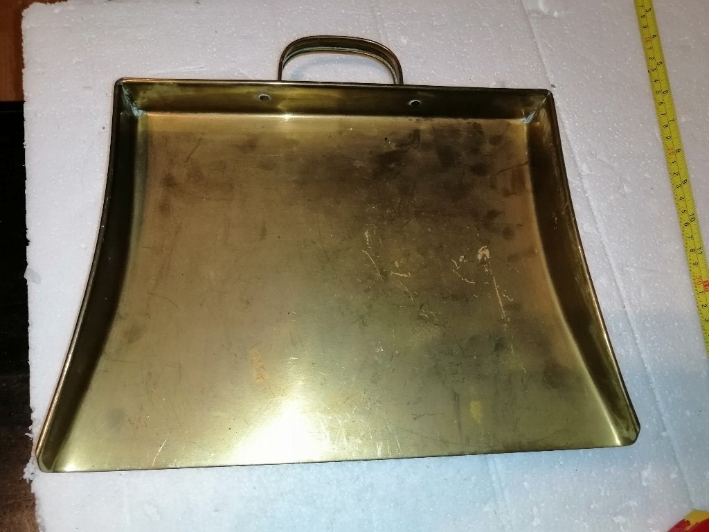 Vintage koperen stoffer blik, veegblik, 24x33cm, Antiek en Kunst, Ophalen of Verzenden