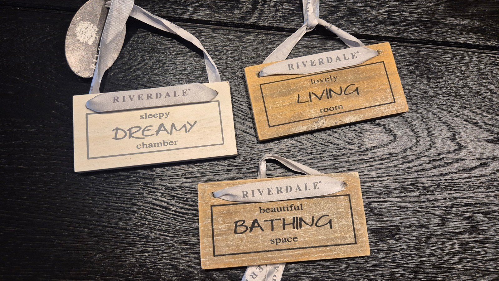 Riverdale Houten Decoratie Bordjes -  Set van 3, Hout, Meerkleurig, Ophalen of Verzenden, Landelijk