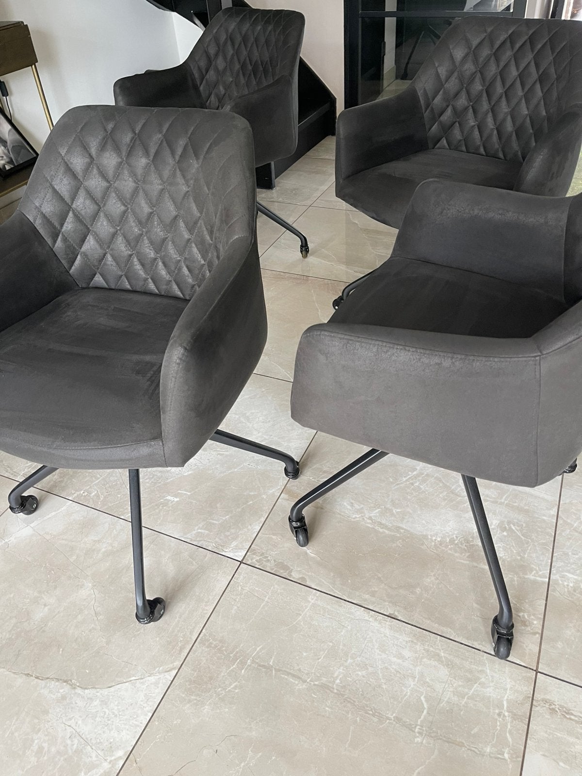4 Draaibare eetkamerstoelen Bronx 71 - Direct ophalen, Huis en Inrichting, Stoelen, Ophalen, Gebruikt, Vier, Stof