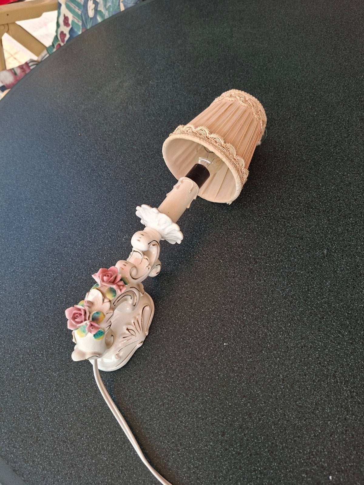 Vintage Italiaanse porseleinen wandlamp Capodimonte stijl, Ophalen of Verzenden
