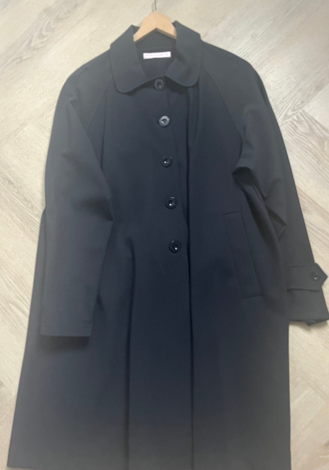 Studio Anneloes Mirthe Bonded Trenchcoat Zwart Maat L, Ophalen of Verzenden, Zo goed als nieuw, Maat 42/44 (L), Zwart