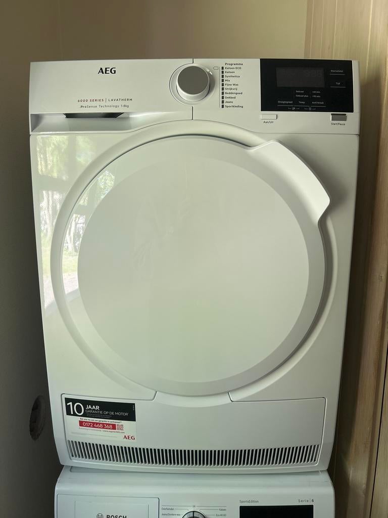 AEG Lavatherm 6000 Series ProSense 1-8 kg Wasdroger, Ophalen, 6 tot 8 kg, Zo goed als nieuw, Voorlader