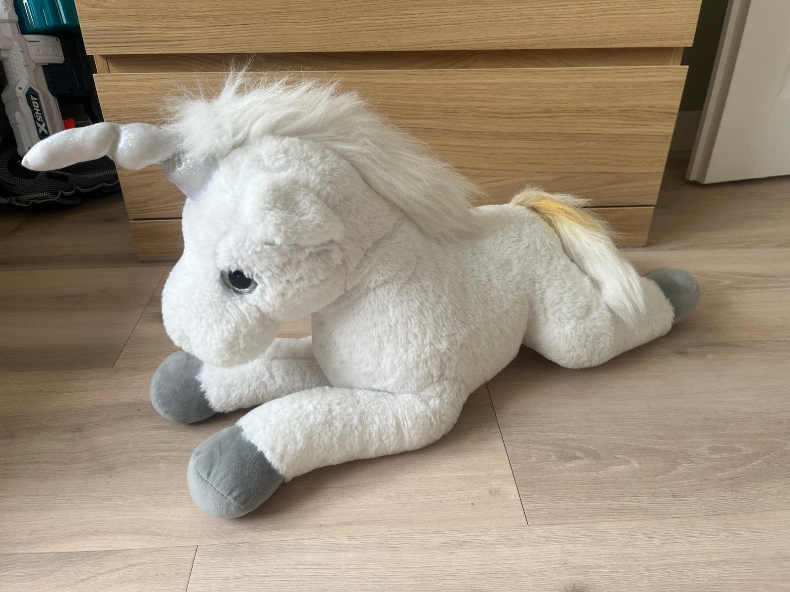 Grote unicorn knuffel met licht en geluid, Ophalen of Verzenden, Zo goed als nieuw, Overige typen, Middelgroot (20 tot 80 cm)