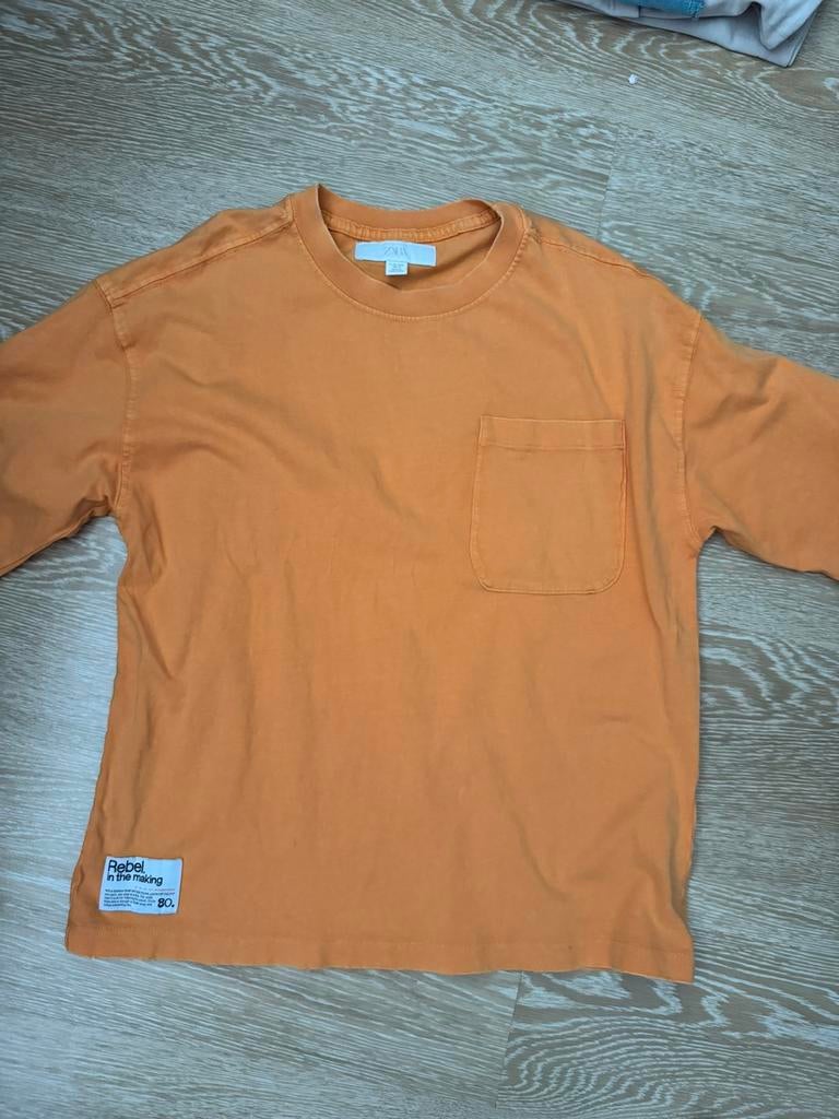 Zara oranje shirt maat 152, Ophalen of Verzenden, Zo goed als nieuw, Shirt of Longsleeve, Zara Boys