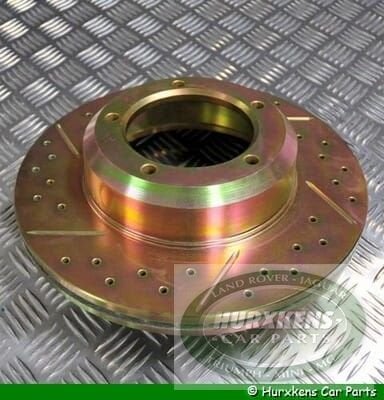 High performance remschijf cross drilled & grooved voor Land, Land Rover, -, -, Nieuw