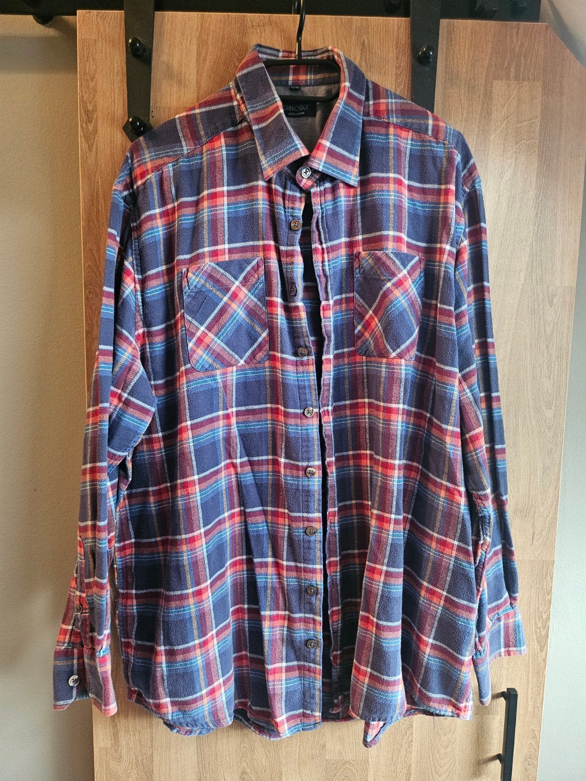 John Cabot Geruit Flanellen Overhemd XXL 45/46, Kleding | Heren, Overhemden, Blauw, Ophalen of Verzenden, Overige halswijdtes