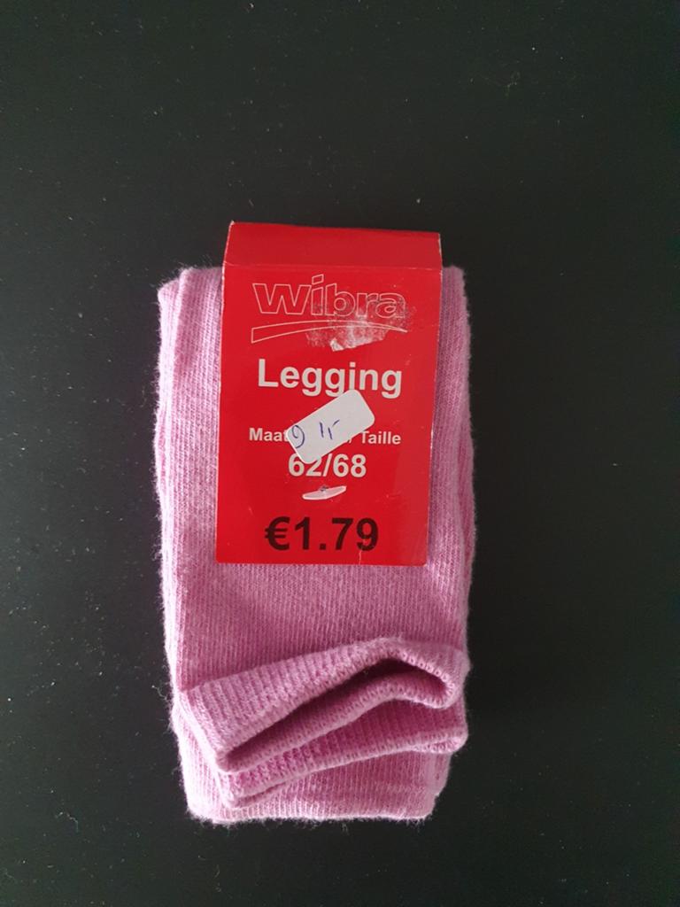 Nieuwe roze legging van Wibra, maat 62/68, Legging, Nieuw, Overige maten, Ophalen of Verzenden