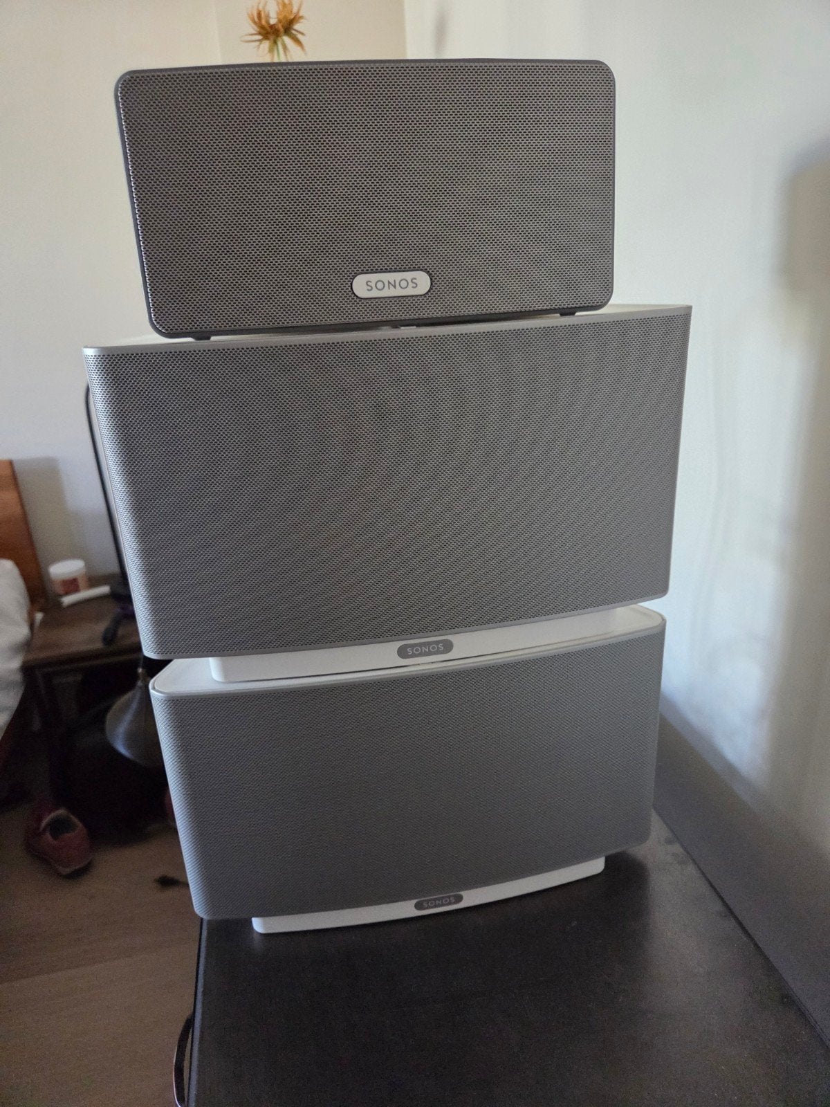 Set van 3 Sonos Speakers (Play:3 & Play:5 Gen 1) – Geweldig, Ophalen, Stereo speakers, Zo goed als nieuw, 60 tot 120 watt