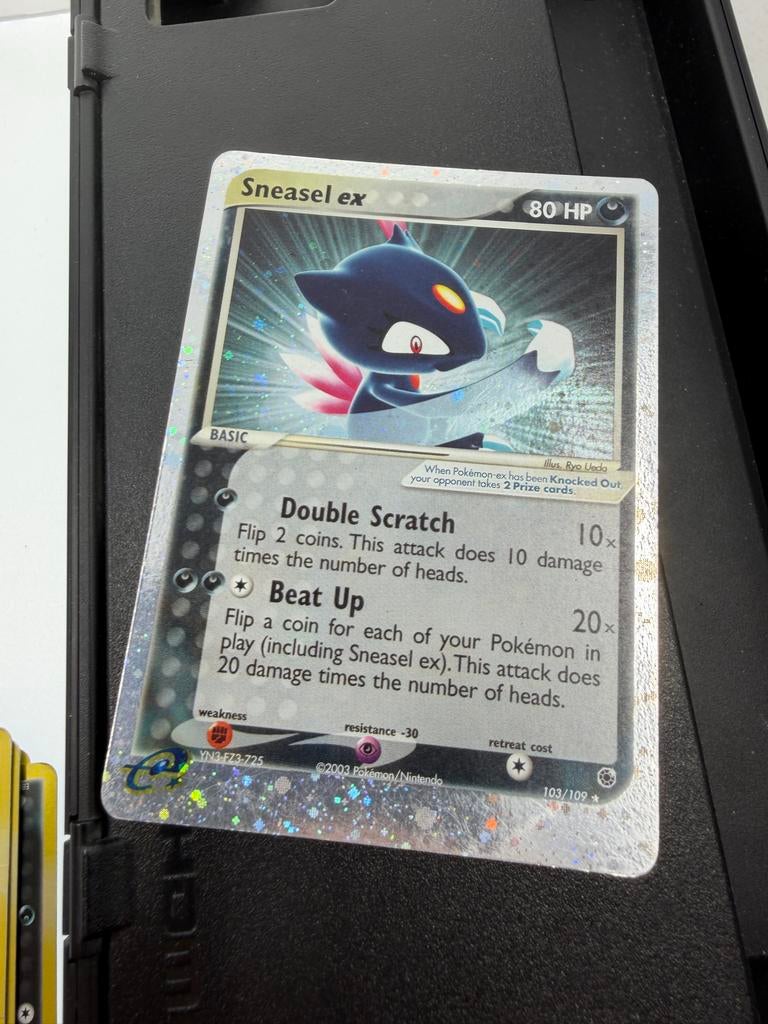 Pokémon Kaart Sneasel ex 103/109 Holo, Ophalen of Verzenden, Gebruikt, Losse kaart, Foil