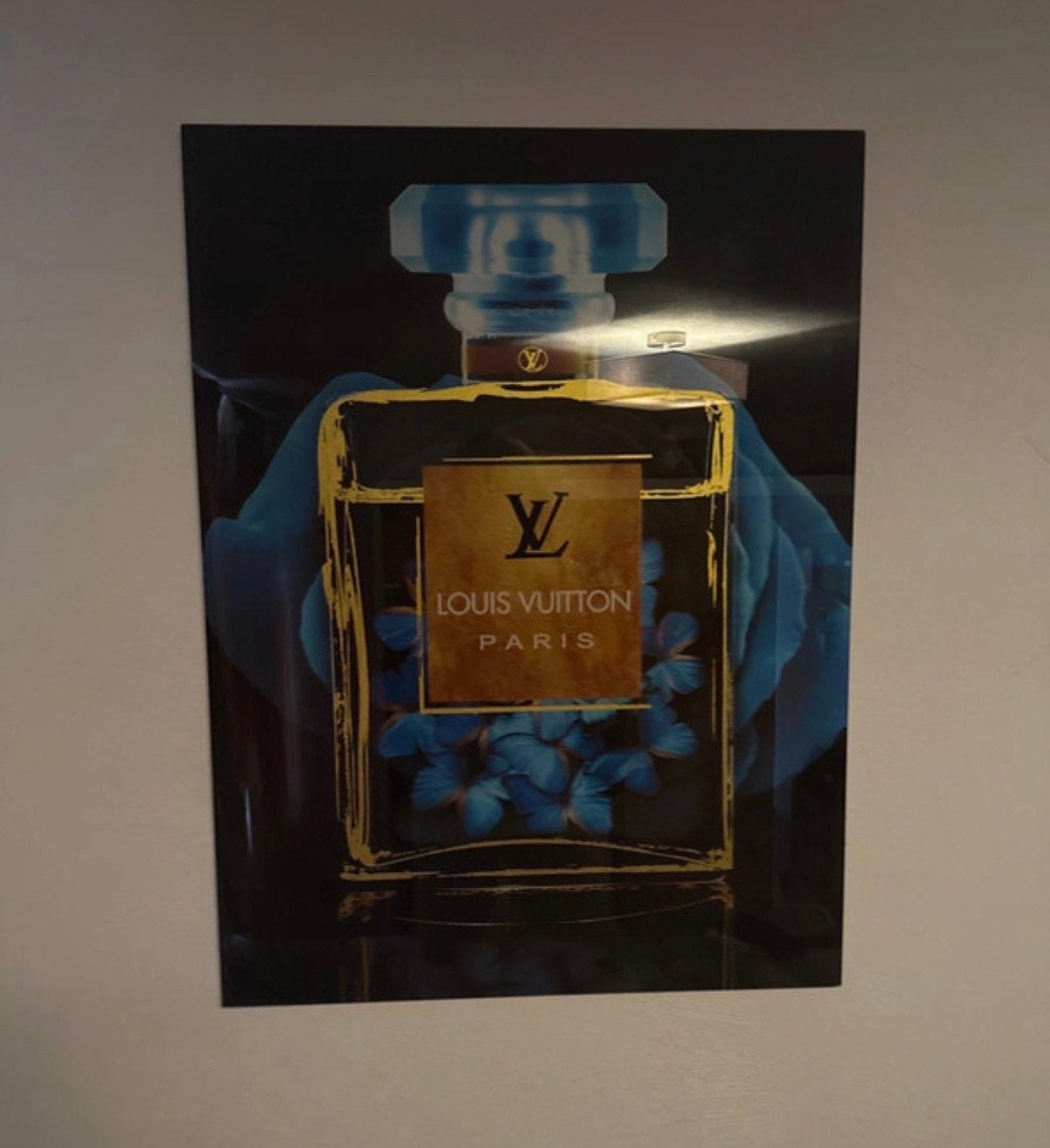 Eric Kuster stijl glas schilderij Louis Vuitton 80x60, Huis en Inrichting, Ophalen, Zo goed als nieuw, Schilderij, 75 – 100
