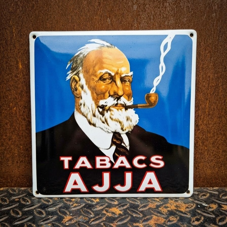 Emaille Reclamebord AJJA Tabak Shag Sigaretten Vintage Plaat, Verzenden, Gebruikt, Reclamebord