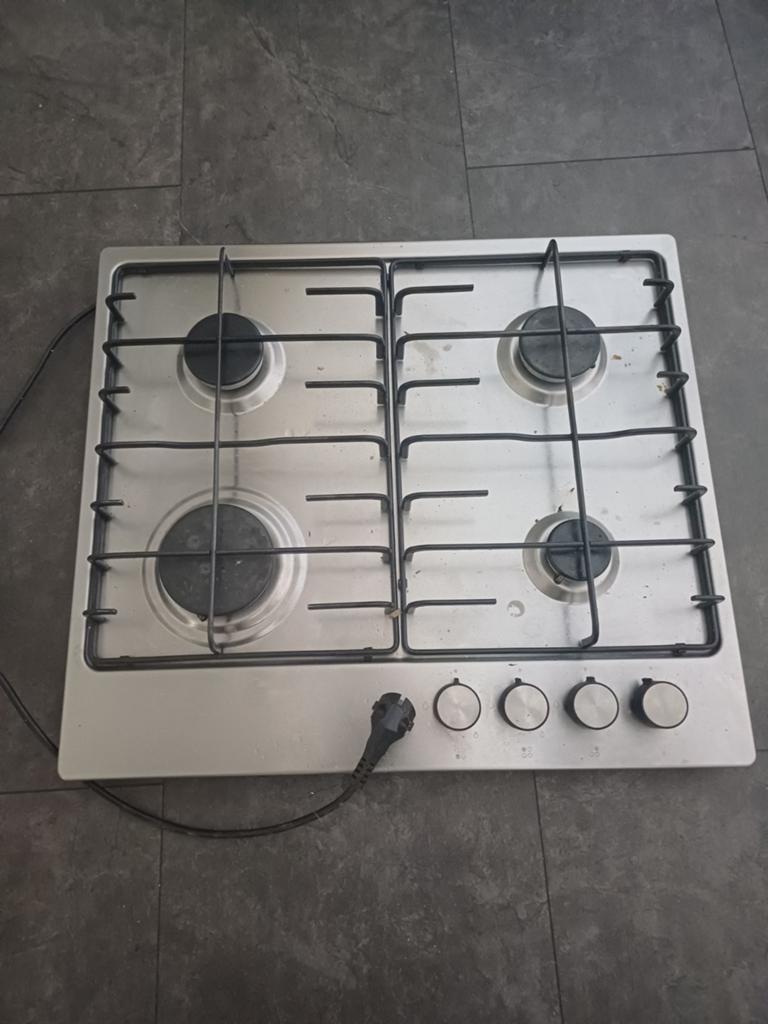 Inbouw gasfornuis - 4 pitten - RVS, Witgoed en Apparatuur, Fornuizen, Ophalen, Gebruikt, 60 cm of meer, 4 kookzones