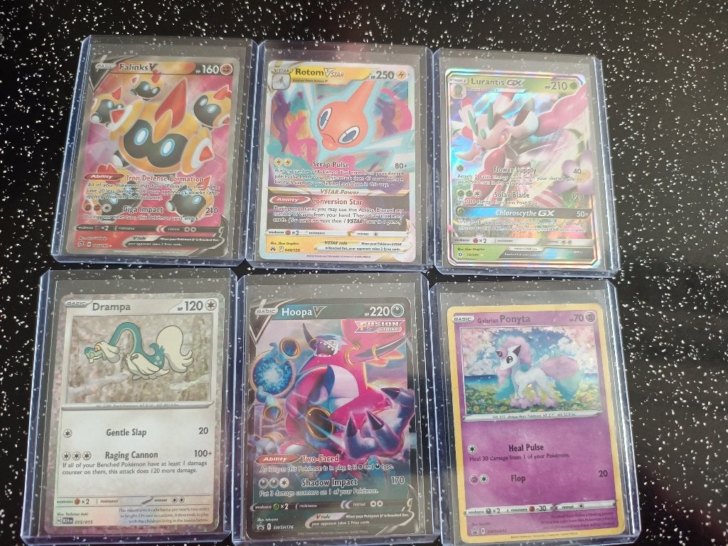 6 Pokemon kaarten gx.promo.v. vstar, Ophalen of Verzenden, Gebruikt, Meerdere kaarten, Foil