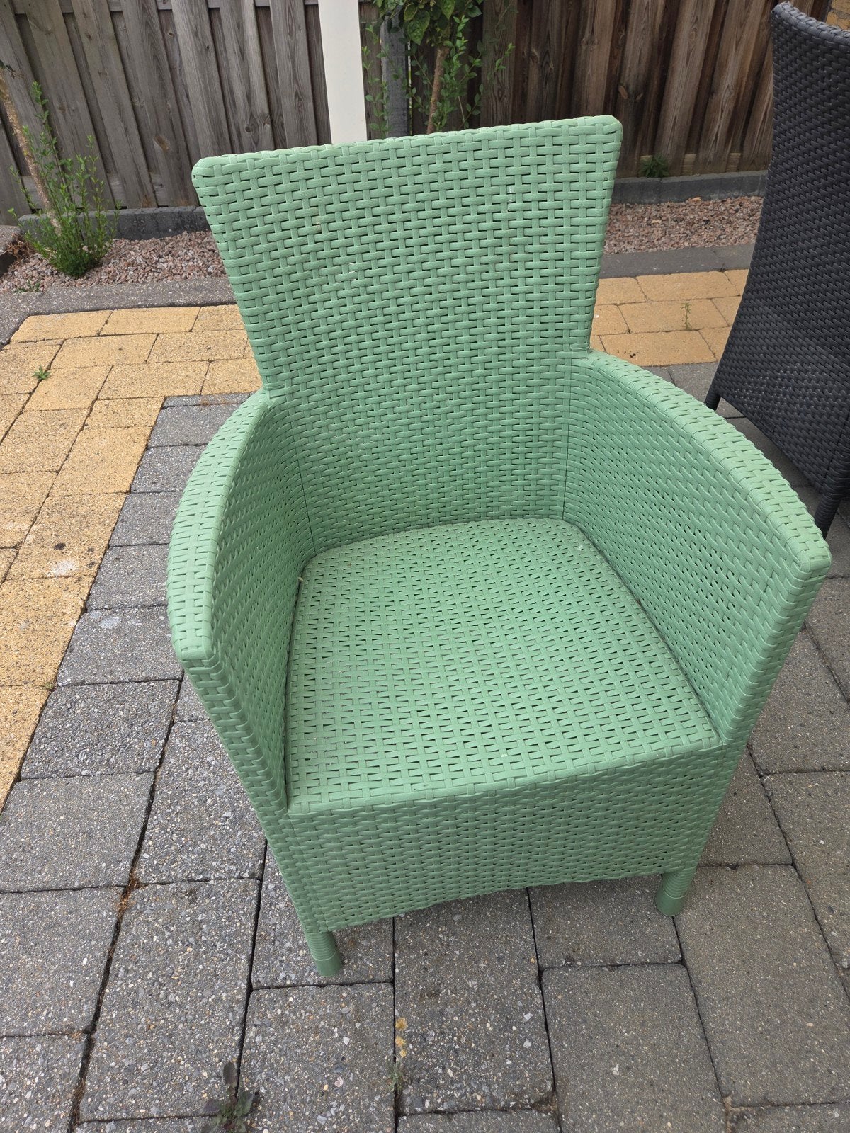 6 tuinstoelen: 4 grijs, 2 groen, Tuin en Terras, Tuinstoelen, Ophalen, Gebruikt, Kunststof