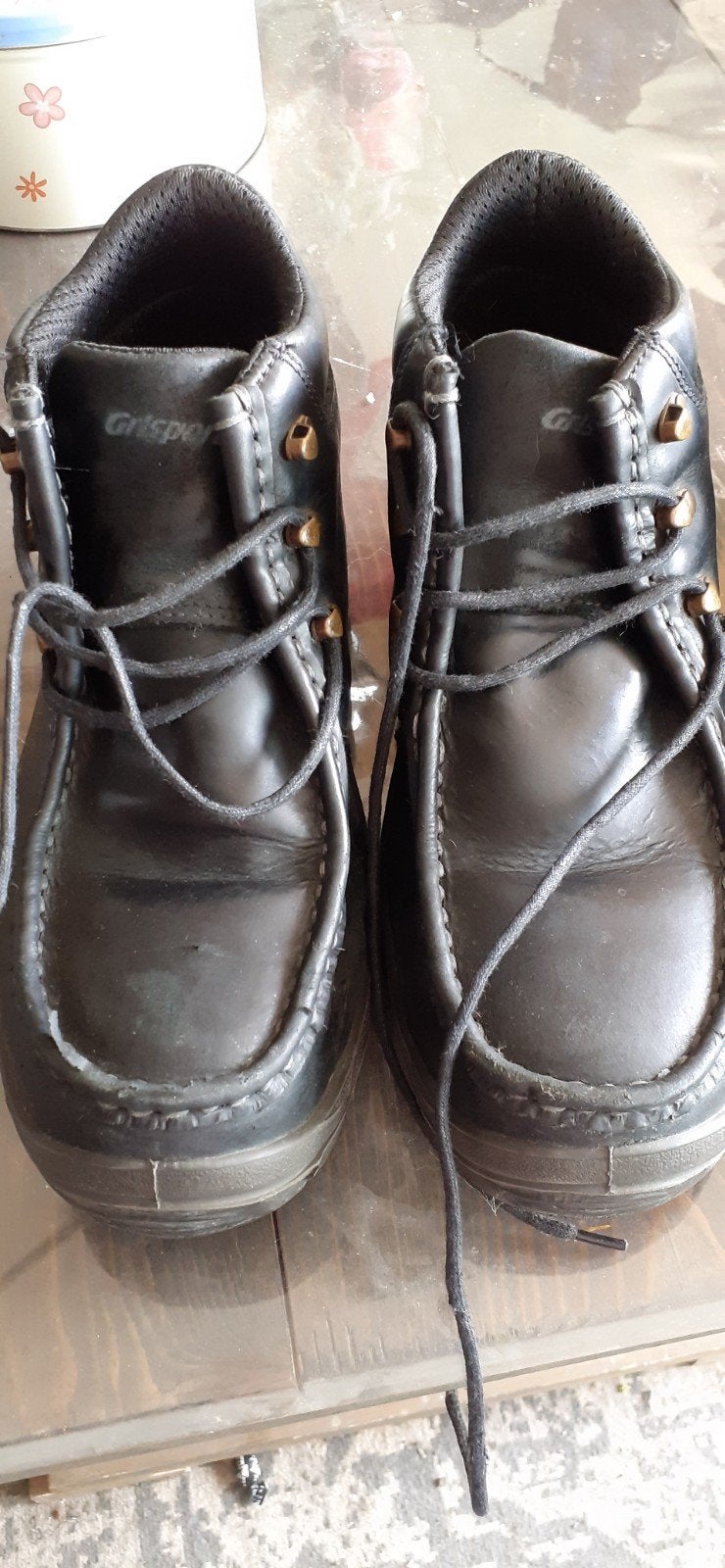 Te koop leren werkschoenen met stalen neus, Ophalen of Verzenden, Zo goed als nieuw, Zwart, Werkschoenen