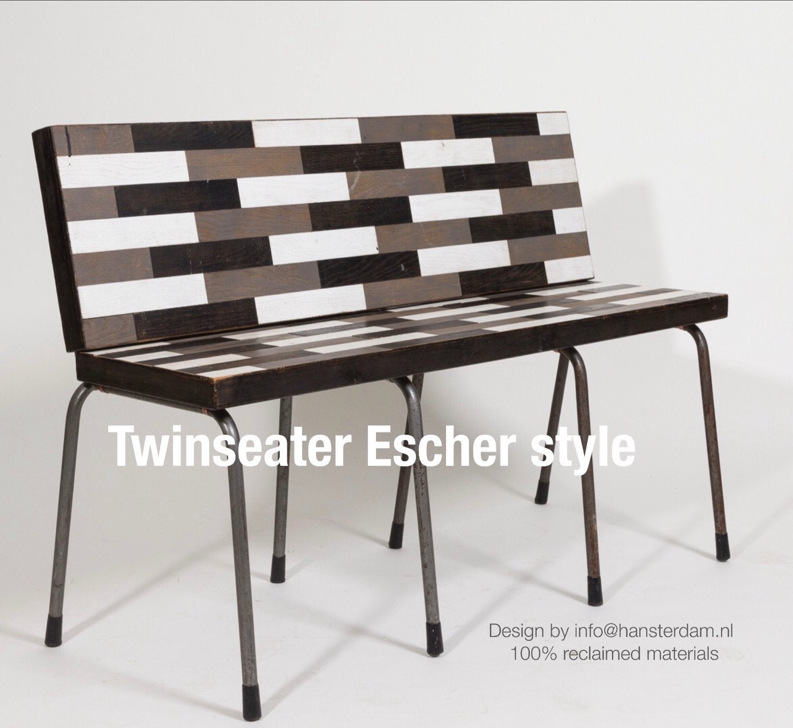 Tweezitter Escher stijl - 100% gerecyclede materialen, Huis en Inrichting, Ophalen, Gebruikt, Twee, Overige kleuren