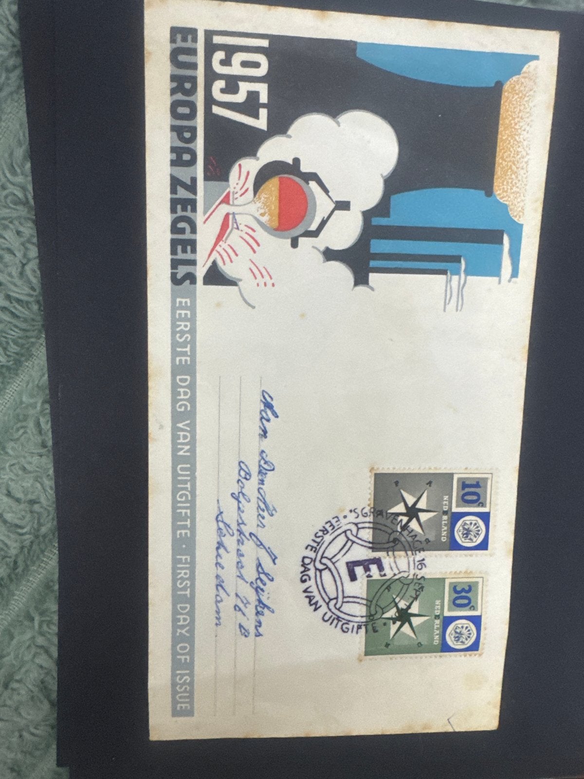 1957 Europa Postzegels Eerste Dag van Uitgifte Nederland, Postzegels en Munten, Postzegels | Eerstedagenveloppen, Ophalen, Beschreven