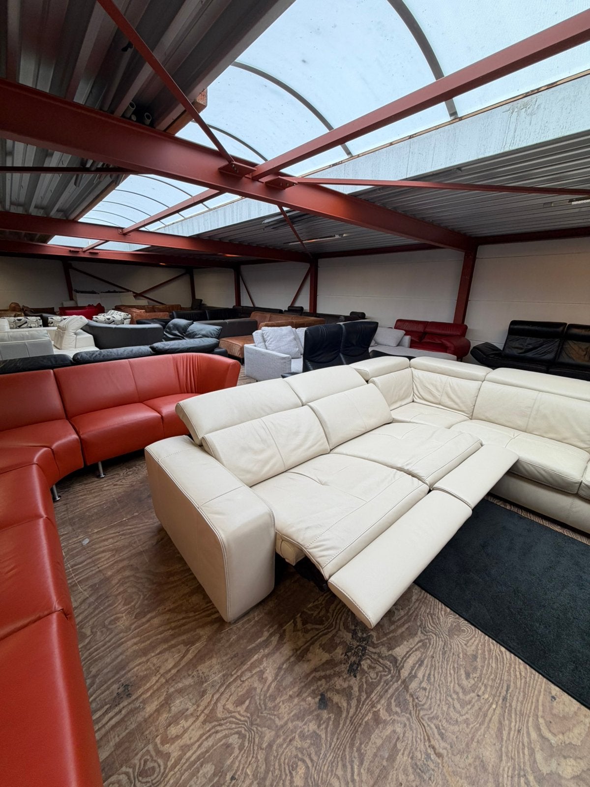 Lederen relax hoekbank bankstel crème leer bank Lederland, Mariansoliak8@gmail.com, Zo goed als nieuw, Marco, 150 cm of meer