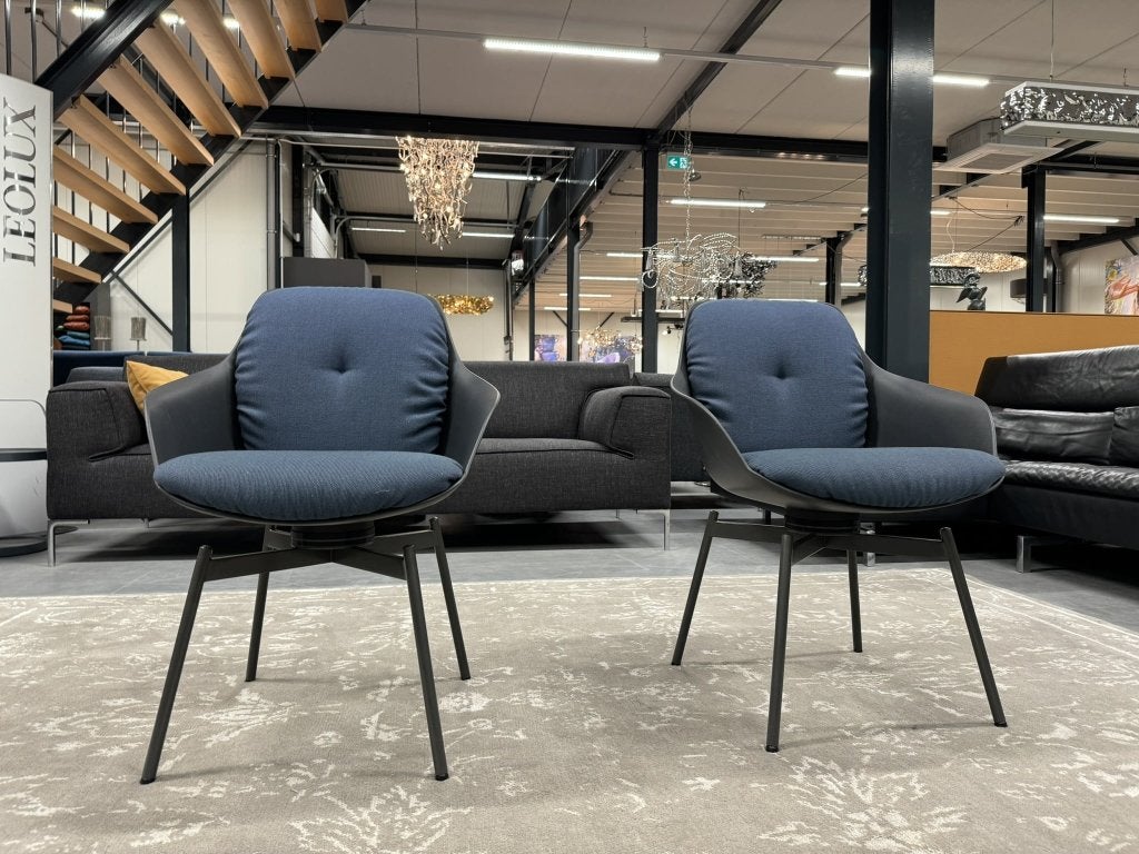 2 Nieuw Rolf Benz 600 Draaistoel stof blauw design stoel, Twee, Blauw, Haiterbacher Str. 104, Nieuw