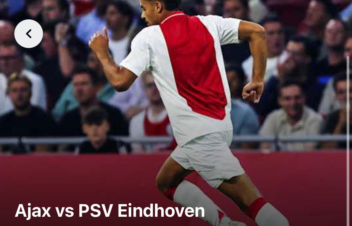 2 Tickets Ajax vs PSV Eindhoven, Huis en Inrichting, Keuken | Complete keukens, Ophalen of Verzenden, Zo goed als nieuw