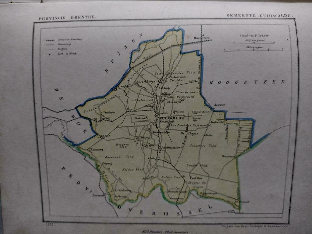 33  / Zuidwolde  / Veeningen  Litho Kuyper DR 1867, Ophalen of Verzenden