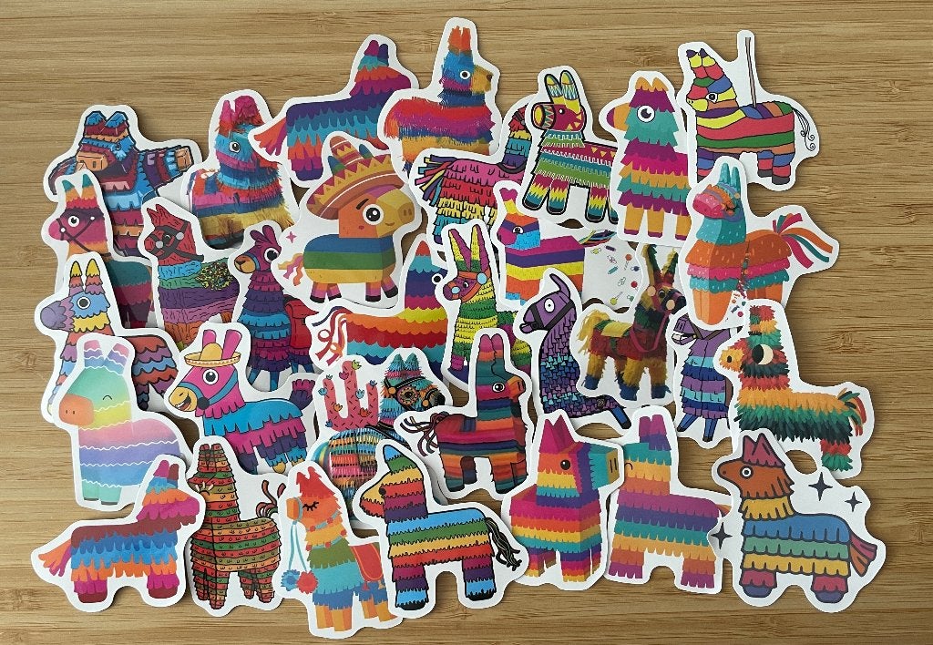 Pinata, verjaardag stickers, Verzenden, Nieuw, Meerdere stickers