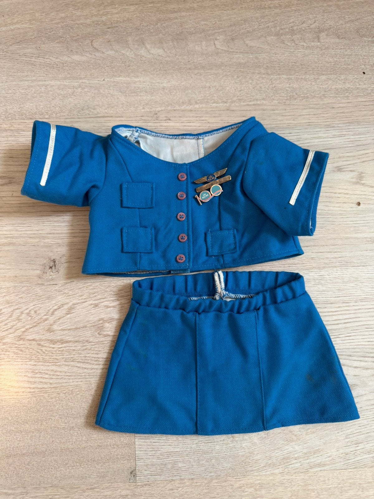 Vintage KLM Uniform stewardess + spelden, Ophalen of Verzenden, Zo goed als nieuw, Overige typen