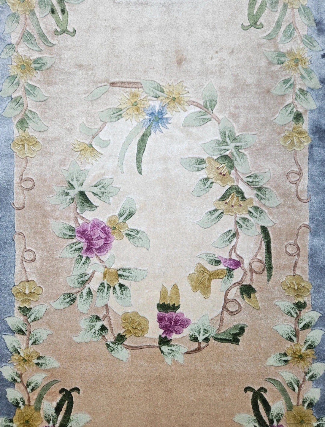 Handmade oriental Silk carpet floral China NEW 93x152cm, Persian, Perzisch, vintage, oosters, hype, Crème, Www.hypepopup.nl, Zo goed als nieuw