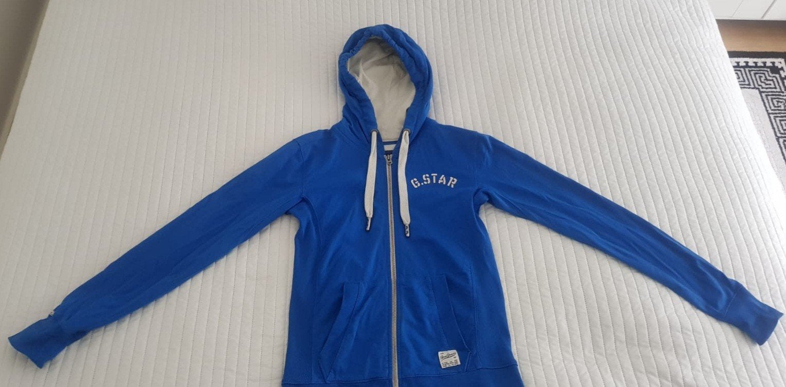 G-star raw vest met capuchon maat xs blauw hoodie merk gstar, Maat 34 (XS) of kleiner, Gedragen, G-star, Verzenden