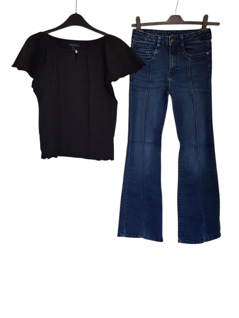 Mooie zwarte TOMMY HILFIGER top maat 14/164., Overhemd of Blouse, Verzenden, Meisje, Tommy Hilfiger