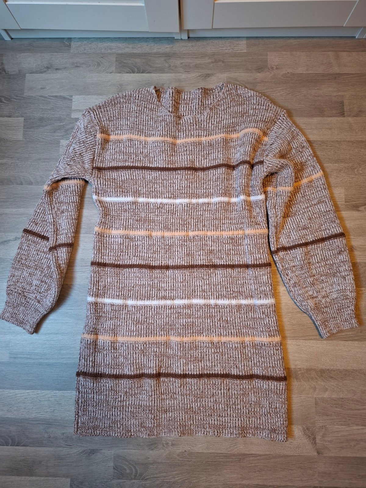Gebreide jurk met strepen - Maat XL, Kleding | Dames, Meerkleurig, Maat 46/48 (XL) of groter, Ophalen of Verzenden, Boven de knie