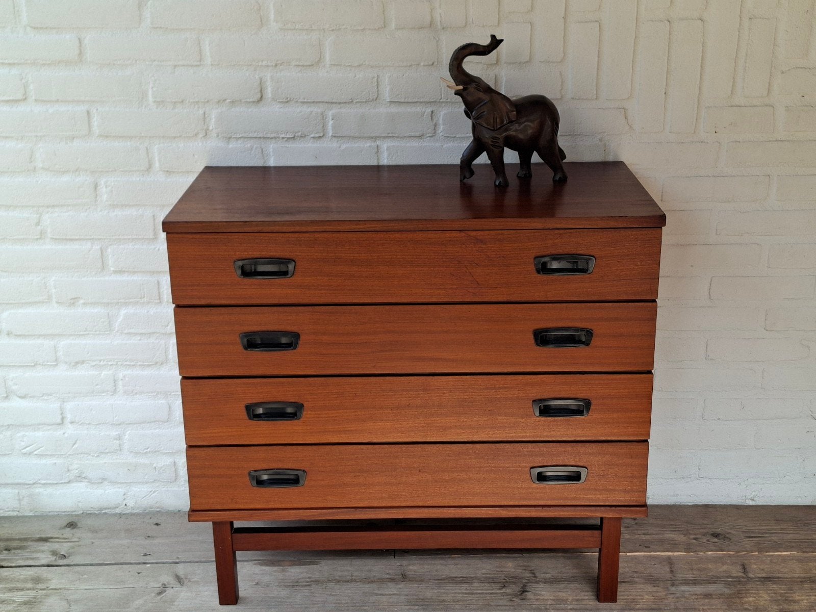 Vintage retro ladekast Deense stijl Design teak jaren 60, Ophalen, Gebruikt, 50 tot 100 cm, 3 of 4 laden