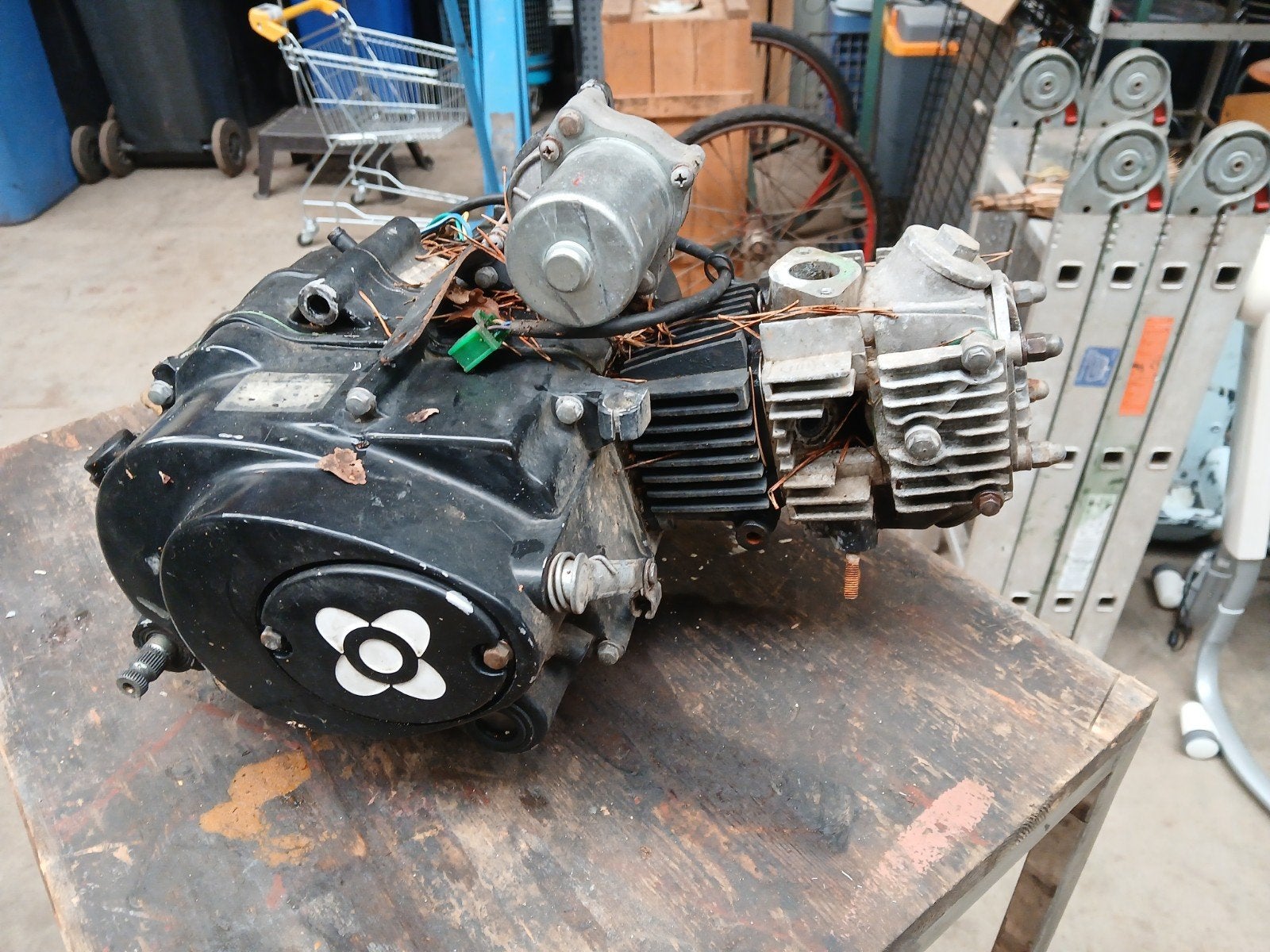49cc 4-takt motorblok Chinese Dax Honda Cub SS CD, Gebruikt, Chinees 4 takt 49 cc blok, Bamiblok, Ophalen of Verzenden