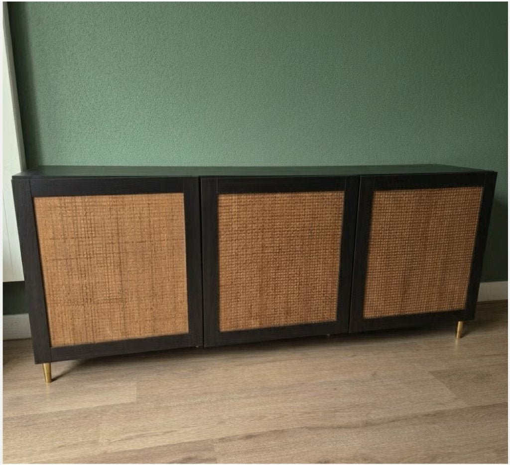 BESTÅ TV meubel met stijvolle rotan deuren, 180x40x64cm zgan, 150 tot 200 cm, Ophalen of Verzenden, Minder dan 100 cm, Overige houtsoorten