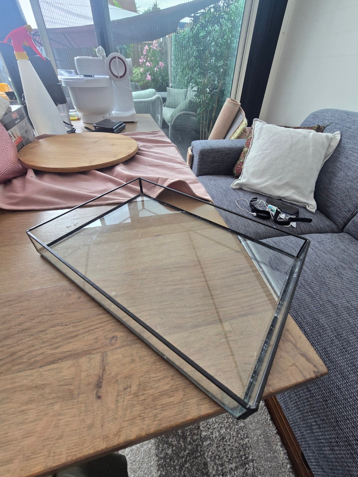 CASA glanzen dienblad zwart metaal, Ophalen of Verzenden, Zo goed als nieuw, Dienblad, Metaal